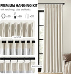 MIULEE Natural Extra Wide Pinch Pleated Blackout Curtains 60x102 Inches | - Image 8
