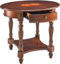 LEEMTORIG Oval Round End Table, 2-Tier Cherry Wood End Table Solid Wood Side by LEEMTORIG