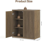 Fluted Sideboard Cabinet with Storage, Mid Century Modern Accent Cabinet - Image 2