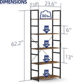 NUMENN 5 Tier Bookshelf, Modern Book Shelf - Image 3