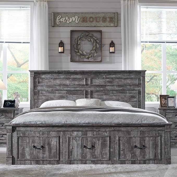 Aitjunz Farmhouse King Size Bed Frame - Image 3