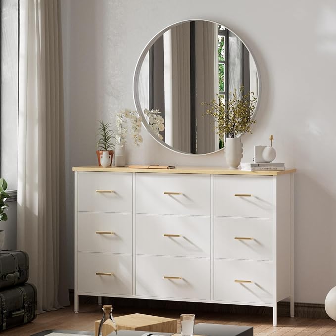 VASICAR Wide TV Stand Modern TV Console, 9 Drawers Dresser - Image 2