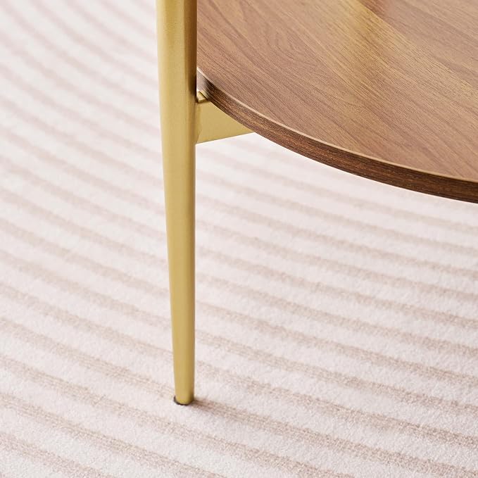 LumFurn Round Glass End Table, Mid-Century Modern Design Sofa Table - Image 7