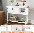 ARTPOWER Console Table with 2 Drawers, Retro Entryway Table with 2 Door - Image 8
