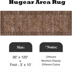 3x10 Brick Red Vintage Floral Washable Runner Rug - Image 2
