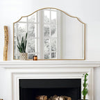 Besdomus Gold Scalloped Wall Mirror: 40"x29" Large Modern Minimalist Bathroom - Image 8