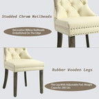 KCC Faux Leather Dining Chairs Set of 2, Upholstered High-end Tufted Dining - Image 7