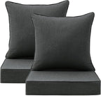 Sunbrella Outdoor Deep Seat & Back Cushion Set, 24 x 24 Inch Water Repellent by Supflourishia
