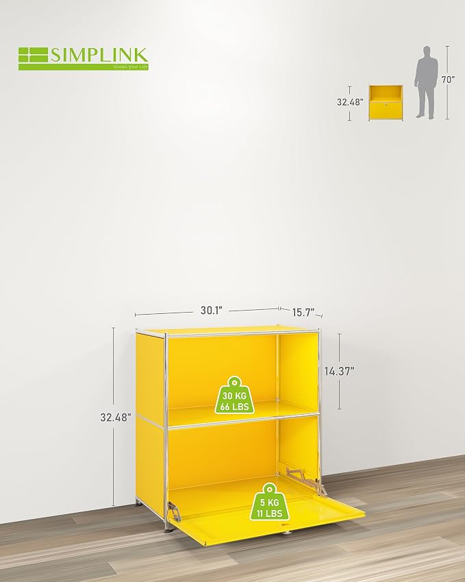 32.5-Inch Flip-Top Side Table & Buffet Cabinet - Image 3