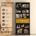 TVU 6-Tier Wooden Bookshelf, 77.2" Tall Farmhouse Style Open Bookcase, 31.5" W - Image 4