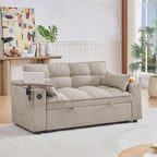 oaaktu Large Size Convertible Sleeper Sofa Bed, Polka dot Velvet Pull Out Futon - Image 3