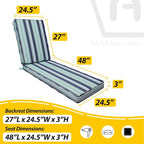 AAAAAcessories Outdoor Chaise Lounge Cushions, Fade-Resistant, Waterproof Patio - Image 5