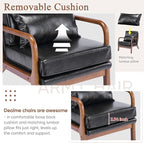 Deolme Mid Century Modern Accent Chair Living Room- Comfy Solid Wood Arm Chair - Image 7