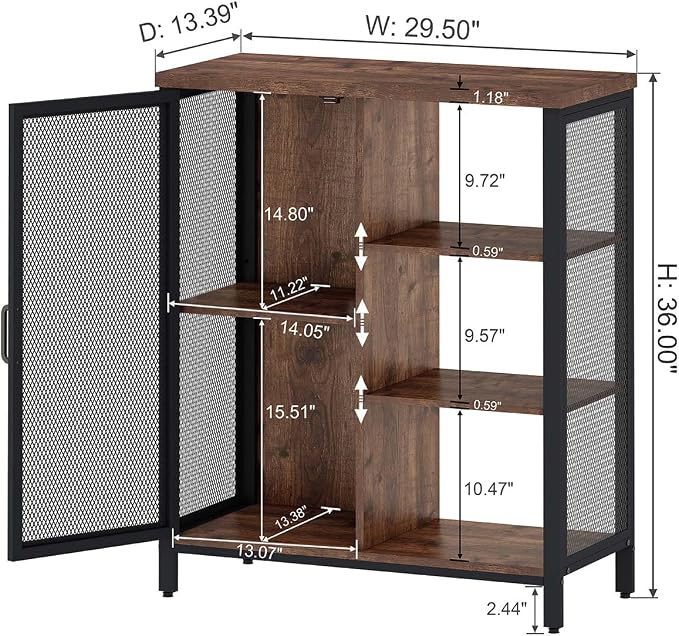 BON AUGURE Coffee Bar Cabinet for Home Liquor, Industrial Coffee Station for - Image 2