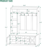 Hzuaneri 59.8" Hall Tree, LED Farmhouse Entryway Storage and Coat Rack Wood - Image 3