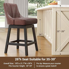 YaFiti Swivel Bar Stools Set of 3, 26 Inch Counter Height Bar Stools - Image 6