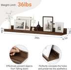 Floating Shelves for Wall, 24 inch Wood Floating Shelves Set of 2, Picture - Image 3