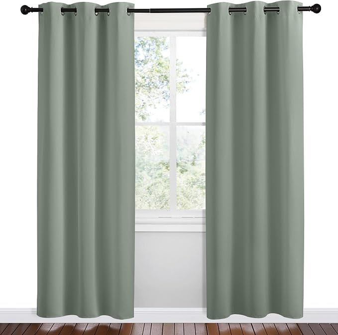 NICETOWN Sage Green Room Darkening Curtains - Image 2