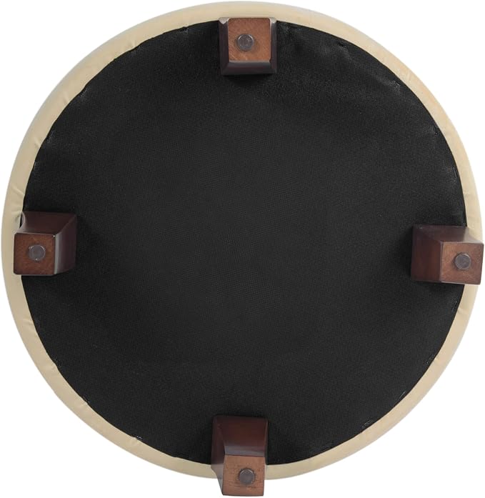 Homepop Home Decor | Upholstered Round Velvet Tufted Foot Rest Ottoman | Ottoman - Image 11