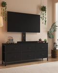 TV Stand with Mount, Fabric Dresser with 6 Drawers by Unknown