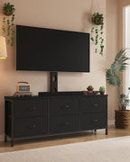 TV Stand with Mount, Fabric Dresser with 6 Drawers by Unknown
