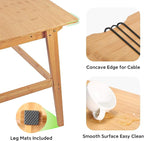 Nnewvante Writing Computer Desk 31.5" Bamboo Home Office Table - Image 6