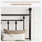 SHA CERLIN 14" Twin Size Metal Platform Bed Frame/Victorian Headboard and - Image 9