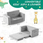 Kids Couch, 2-in-1 Toddler Chair Comfy 1-3 Years, Convertible Kids Chair - Image 3