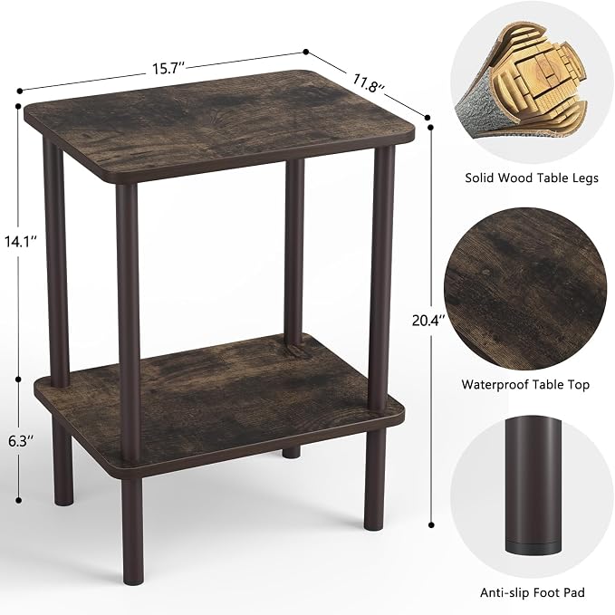 Apicizon 2 Tier End Table, Small Side Table - Image 3