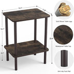 Apicizon 2 Tier End Table Set of 2, Small Side Table - Image 2