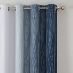 Navy Blue and Greyish White Blackout Curtains - Image 4