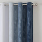 Navy Blue and Greyish White Blackout Curtains - Image 4