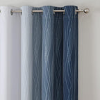 Navy Blue and Greyish White Blackout Curtains - Image 4