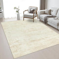 5x7 Area Rug Living Room: Modern Washable Indoor Soft Carpet Beige | by FXRHLP