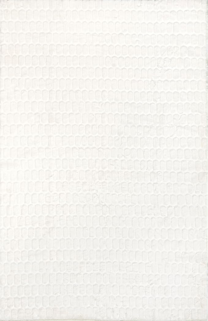 nuLOOM Nia White Geometric Washable Area Rug - Image 5