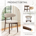 COLAMY Wooden Dining Chairs Set of 2, Modern Fabric Upholstered Kitchen Side - Image 6