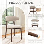 COLAMY Wooden Dining Chairs Set of 6, Modern Upholstered Fabric Dining Room - Image 6