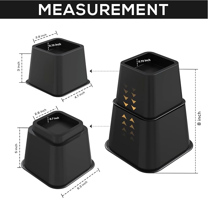 Utopia Bedding Bed Riser, 3 & 5 Inches Adjustable Furniture Risers - Image 3