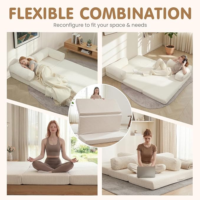 JUIKURY Folding Sofa Bed, Convertible Sleeper Chair - Image 3