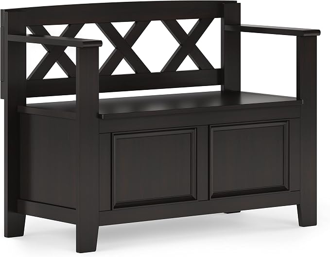 SIMPLIHOME Amherst Entryway Storage Bench by SimpliHome