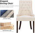 COLAMY Fabric Side Dining Chairs Set of 6, Wingback Upholstered Dining Room - Image 5