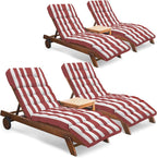 Outdoor Chaise Lounge Chair Cushion Set of 4, Waterproof 74.4 x 22 x 4.7 Inches by Tycdiose
