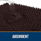 OLANLY Dog Door Mat for Muddy Paws 47x20, Paw Print Design Chenille Mud Mat | - Image 3