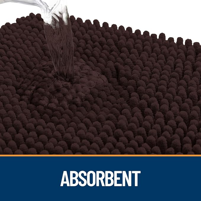 OLANLY Dog Door Mat for Muddy Paws 47x24, Paw Print Design Chenille Mud Mat | - Image 3