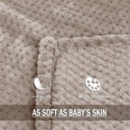 Exclusivo Mezcla Soft Waffle Fleece Bed Blanket Twin XL Size, Tan | Lightweight - Image 8