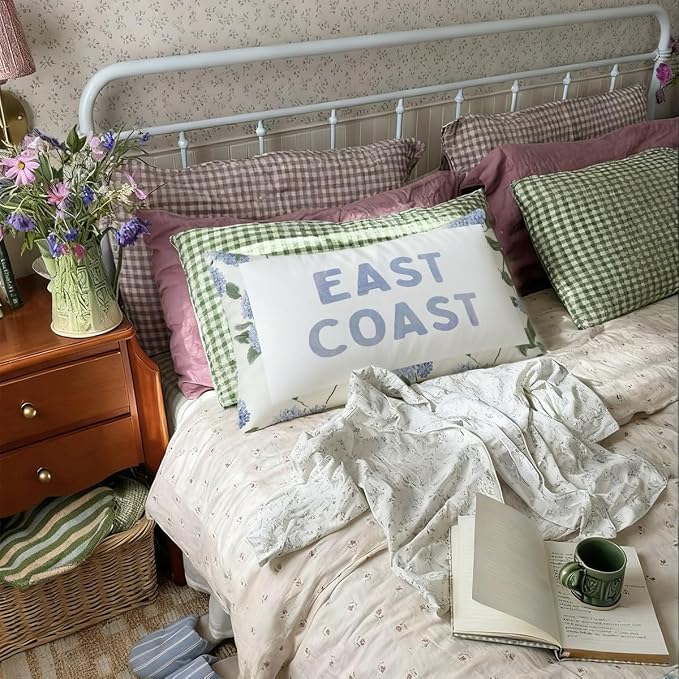 Coastal Decor, Hydrangea Floral East Coast Throw Pillow Lumbar Gifts - Image 5