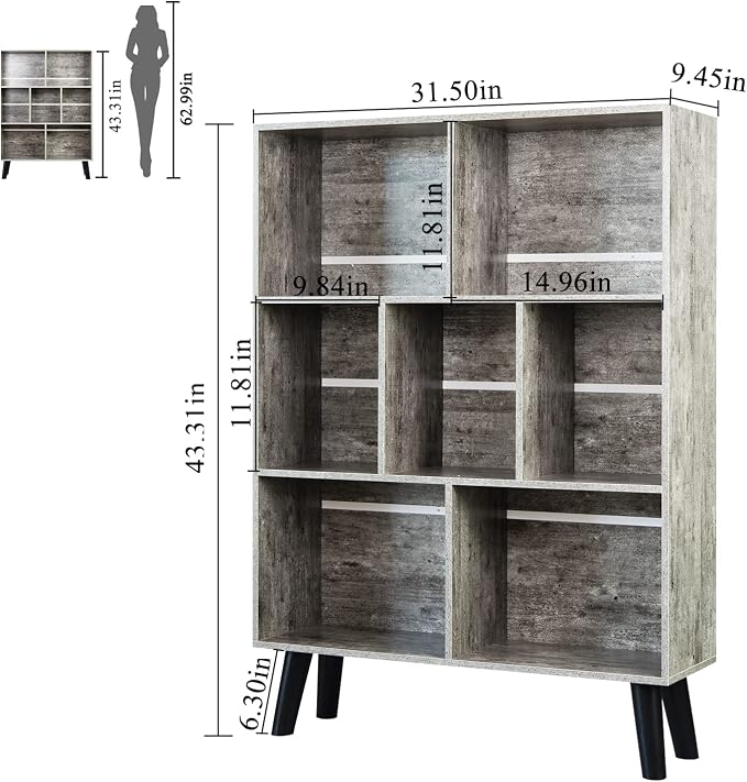 LEYAOYAO Bookshelf Cube Storage Organizer, 3 Tier Bookcase - Image 3