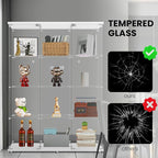 Display Cabinet with Glass Door and Lock, 4-Shelf Curio Cabinets with 5mm - Image 6