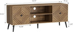 Smuxee Walnut TV Stand with Fluted Diamond Doors, 55.12" Mid Century Modern TV - Image 8
