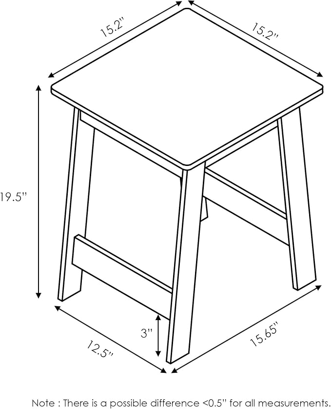 Furinno BEGINNING Side Table, Square Modern End Table - Image 3